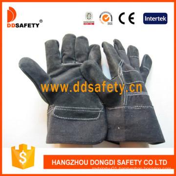 Black Cow Split Leather Glove Safety Gloves Dlc408